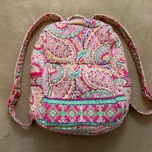 Vera Bradley pink and yellow paisley backpack